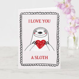 Tarjeta I Love You A Sloth Funny Kids Valentine's Day Card