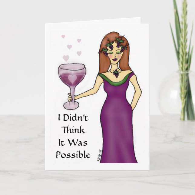 Tarjeta "I love you" de diosa del vino (Anverso)