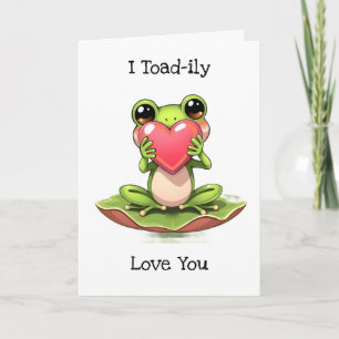 Tarjeta I Love You   El día de San Valentín Chibi Toad