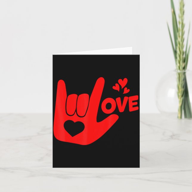 Tarjeta I Love You Hand Sign Asl Valentine Day Funny Wome  (Anverso)