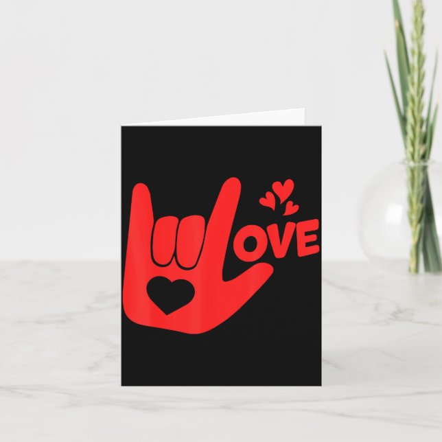 Tarjeta I Love You Hand Sign Asl Valentine' Day Funny Wome (Anverso)