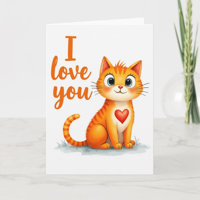 Tarjeta I Love You Kitty Cat Card (Anverso)
