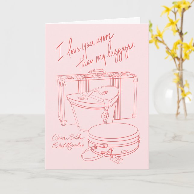 Tarjeta "I love you more than my luggage"  (flor amarilla)