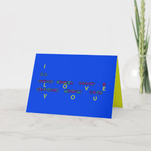 Tarjeta "I love you" Morse Code with Hues Card