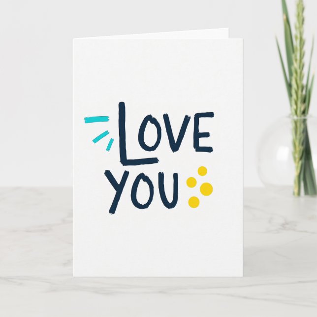 Tarjeta I Love You Navy Teal Art Card (Anverso)