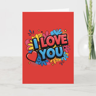 Tarjeta I Love You Pop Art Design Card 
