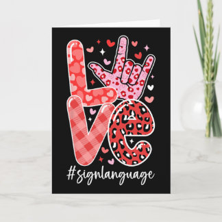 Tarjeta I Love You Sign Language Asl Valentine's Day Deaf