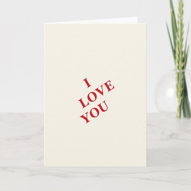 Tarjeta I Love You Simple Red Card (Anverso)