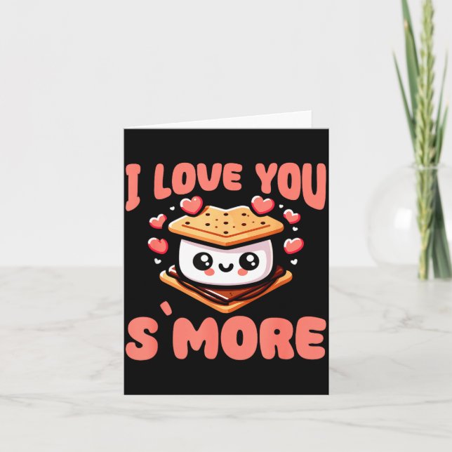 Tarjeta I Love You S'more Kawaii Marshmallow  (Anverso)