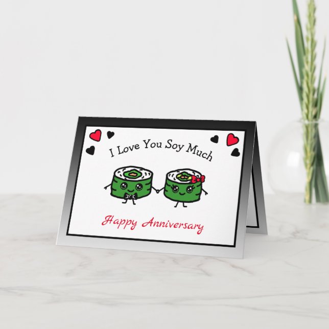 Tarjeta I Love You So Much Sushi Pun (Anverso)