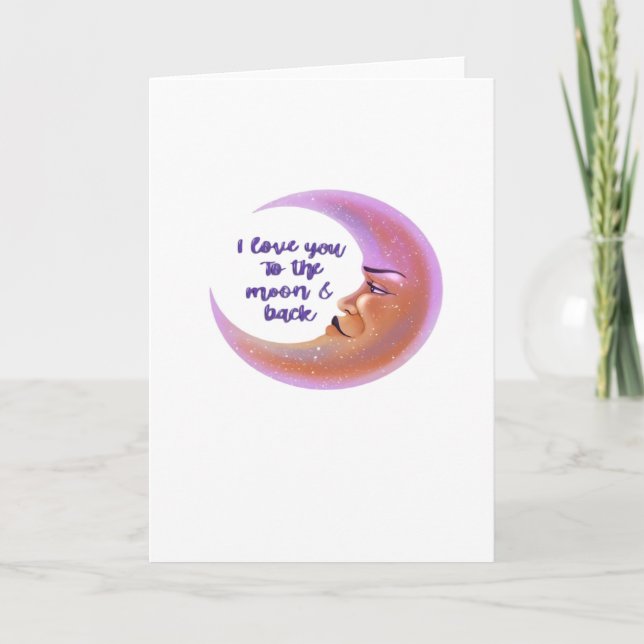Tarjeta I Love You To The Moon And Back Timeless Love Styl (Anverso)