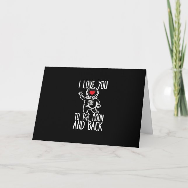 Tarjeta I Love You To The Moon And Back Trendy Style  (Anverso)