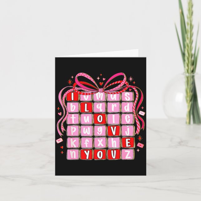 Tarjeta I Love You Valentine Kids Preppy Valentine's Day L (Anverso)