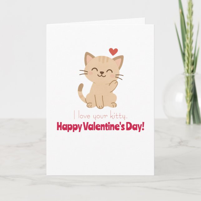 Tarjeta I Love Your Kitty Valentine's Day (Anverso)