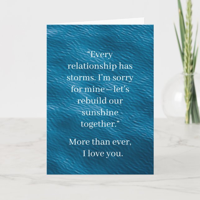 Tarjeta I’m Sorry Relationship Card | Elegant Apology (Anverso)