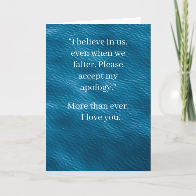 Tarjeta I’m Sorry Relationship Card | Elegant Apology (Anverso)