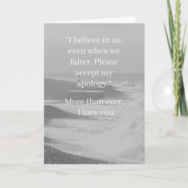 Tarjeta I’m Sorry Relationship Card | Elegant Apology (Anverso)