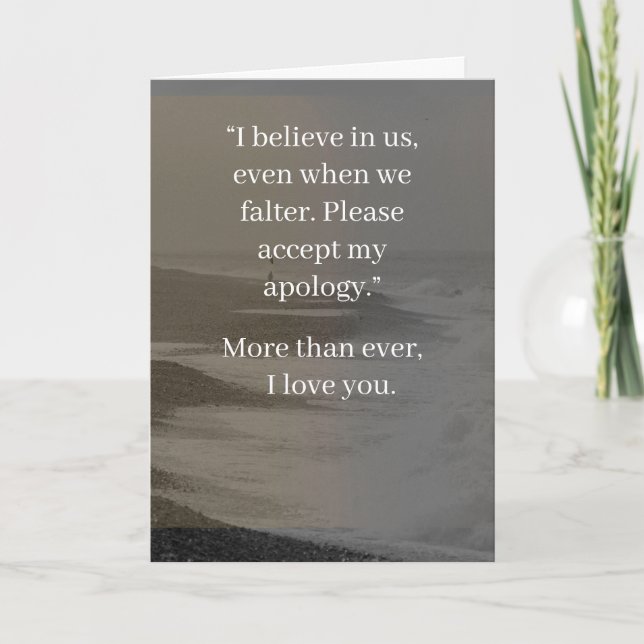 Tarjeta I’m Sorry Relationship Card | Elegant Apology (Anverso)