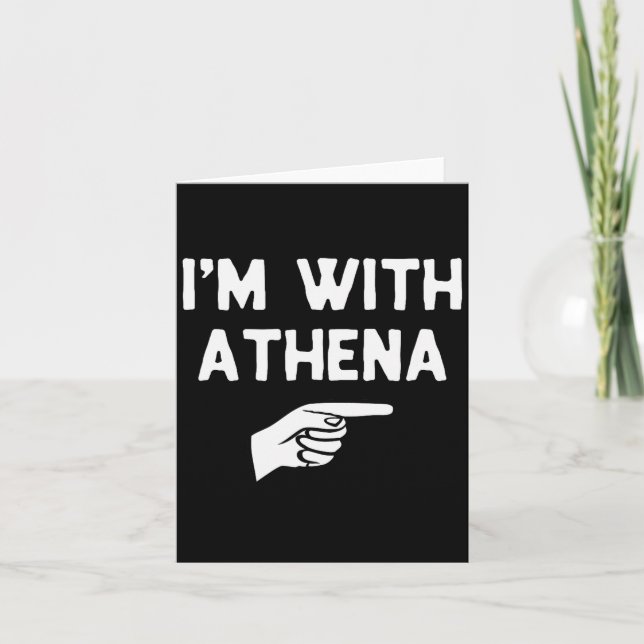Tarjeta I’m With Athena Funny Halloween Matching Costume  (Anverso)
