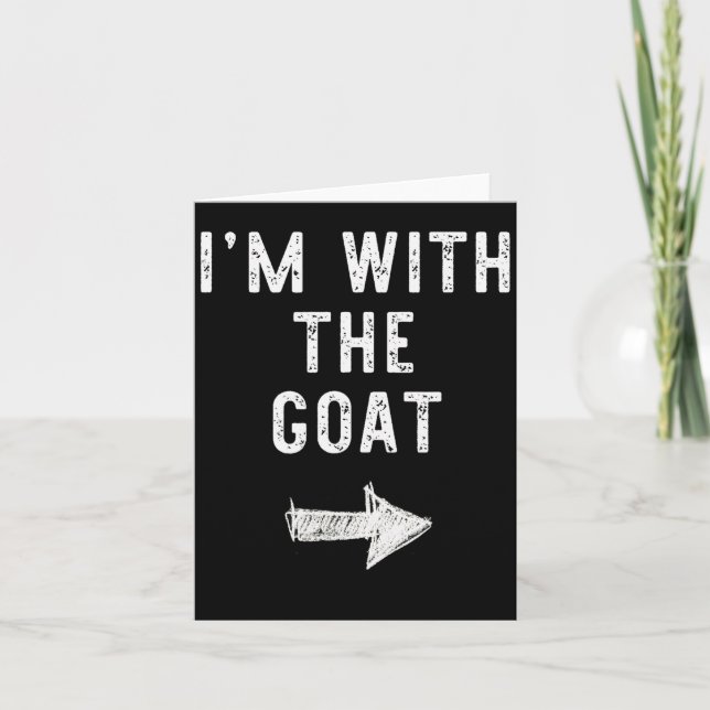 Tarjeta I’m With The Goat Funny Halloween Couple Costume  (Anverso)