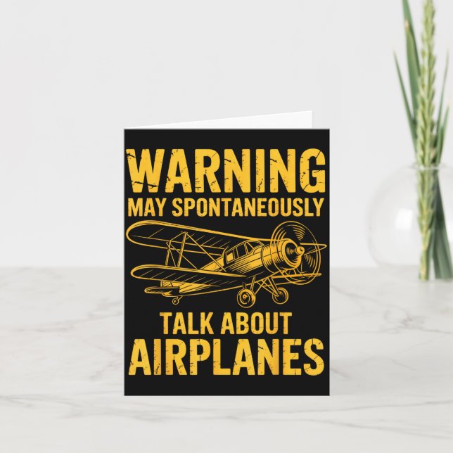 Tarjeta I May Sntaneously Talk About Airplanes Funny Airpl (Anverso)