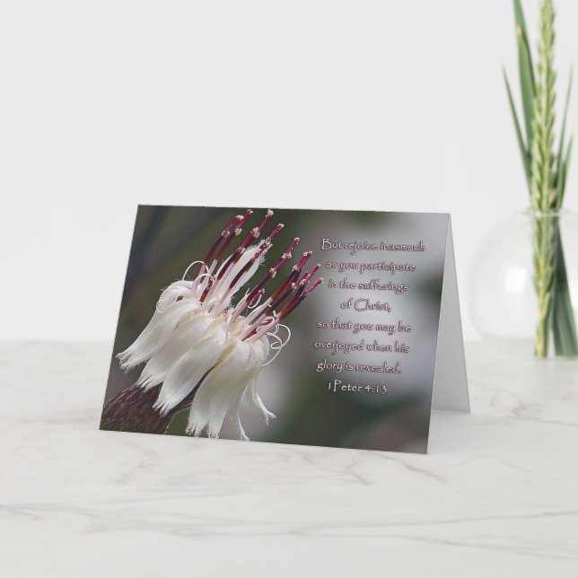 Tarjeta I Peter 4:13 Floral Inspiradora (Anverso)