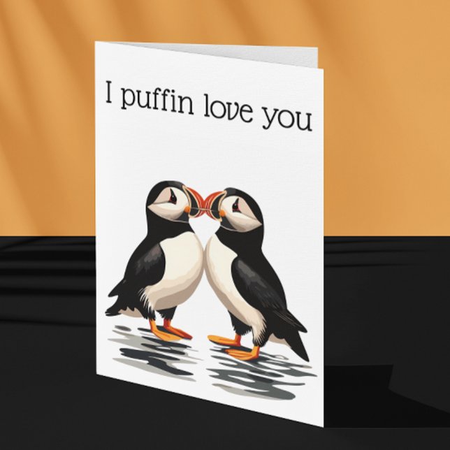 Tarjeta I Puffin Love you El día de San Valentín Aniversar (Subido por el creador)
