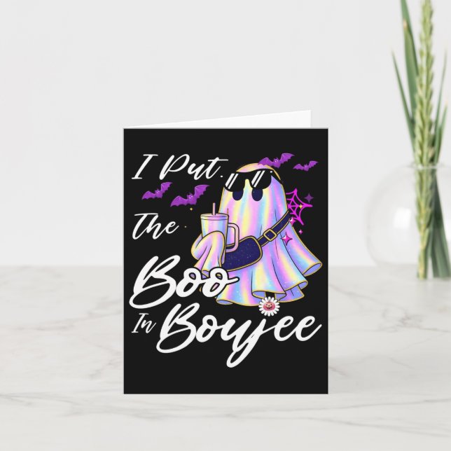 Tarjeta I Put The Boo In Boujee Funny Leopard Boujie Ghost (Anverso)