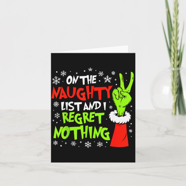 Tarjeta I Regret Nothing Funny Christmas  (Anverso)