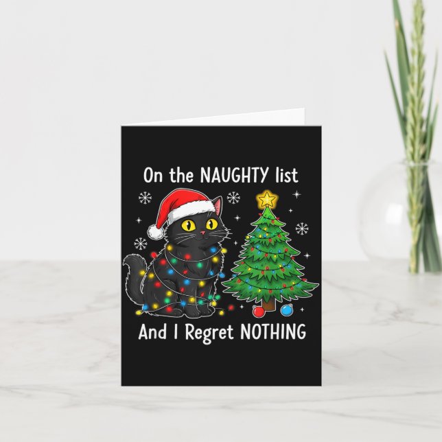 Tarjeta I Regret Nothing On The Naughty List Christmas Bla (Anverso)