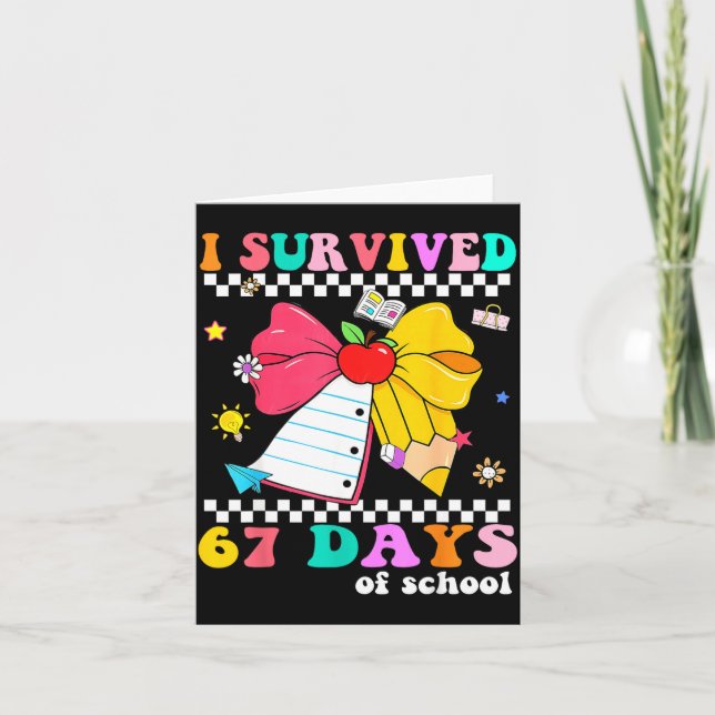 Tarjeta I Survived 67 Day Of School Notebook Teachers And  (Anverso)
