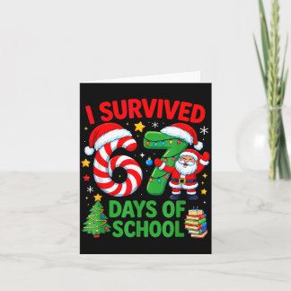 Tarjeta I Survived 67 Days Of School Christmas Candy Cane 