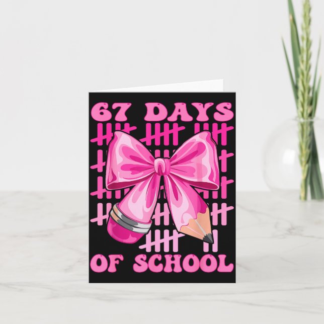 Tarjeta I Survived 67 Days Of School Cool Teacher Design  (Anverso)