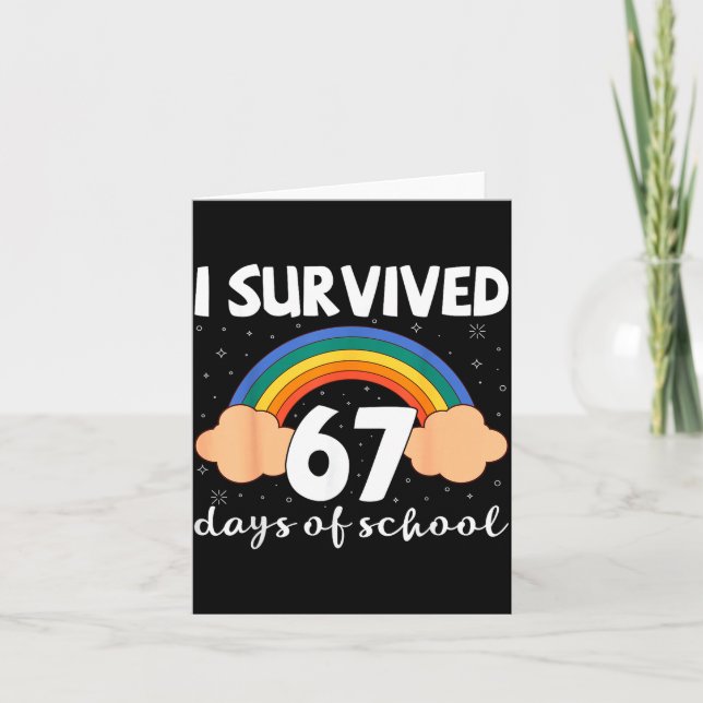 Tarjeta I Survived 67 Days Of School Funny Meme Student Te (Anverso)