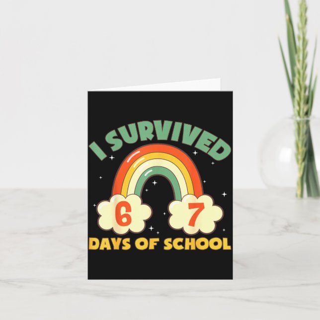Tarjeta I Survived 67 Days Of School Funny Meme Student Te (Anverso)