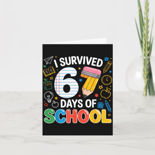 Tarjeta I Survived 67 Days Of School Funny Meme Teacher St (Anverso)
