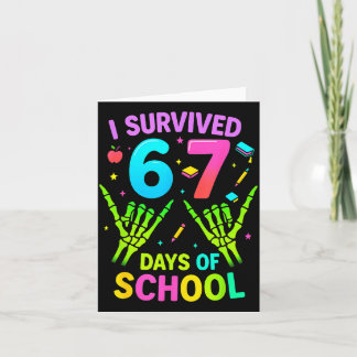 Tarjeta I Survived 67 Days Of School Funny Meme Teacher St