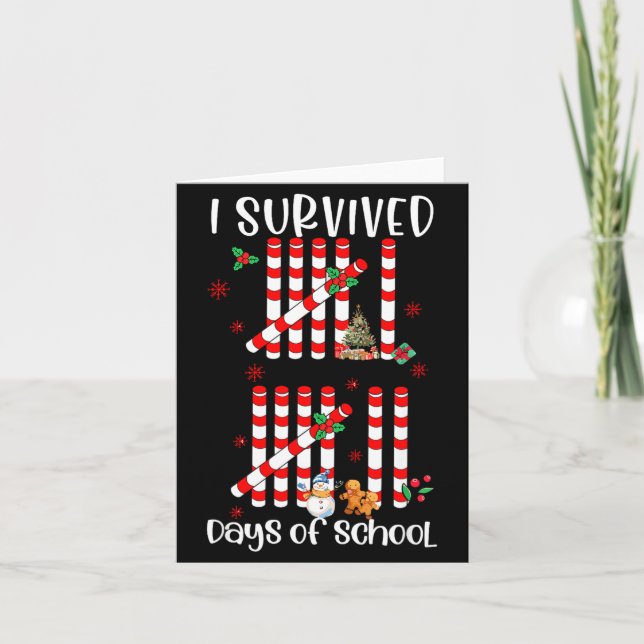 Tarjeta I Survived 67 Days Of School Funny Six Seven Xmas  (Anverso)