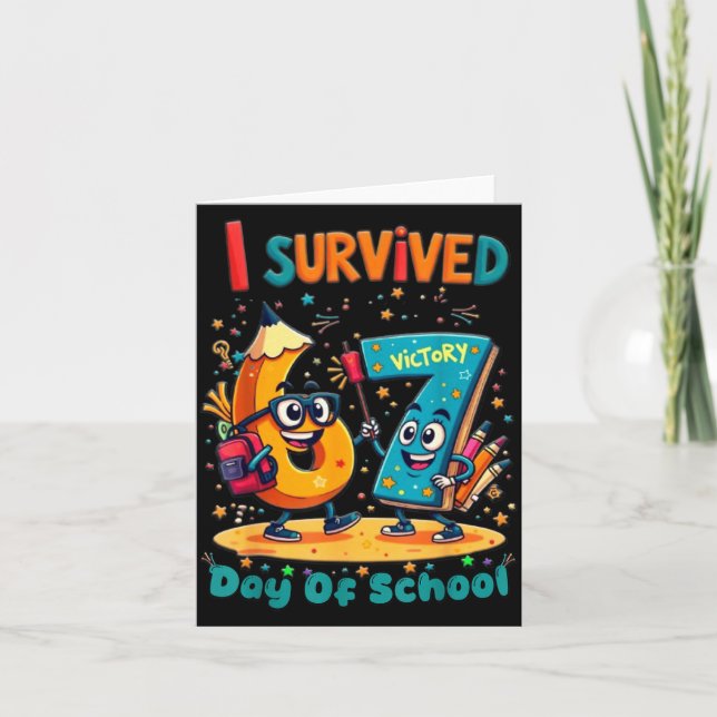 Tarjeta I Survived 67 Days Of School New Year Celebration  (Anverso)