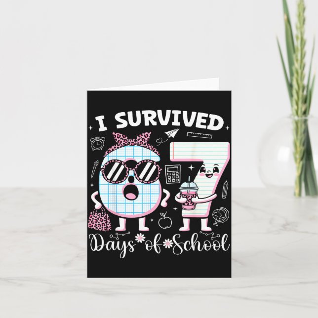 Tarjeta I Survived 67 Days Of School Teacher Student Leopa (Anverso)