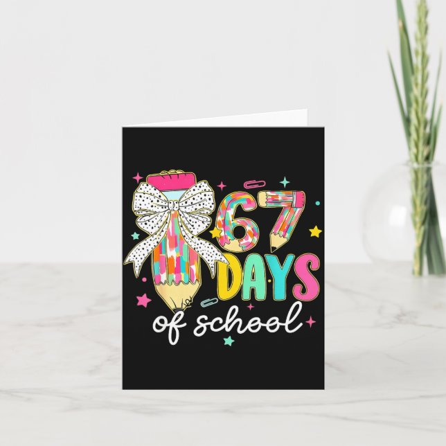 Tarjeta I Survived 67 Days Of School Teachers Students Fun (Anverso)