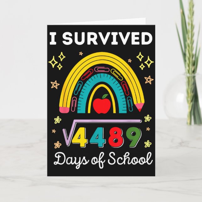 Tarjeta I Survived 67 Days Of School Teachers Students Six (Anverso)
