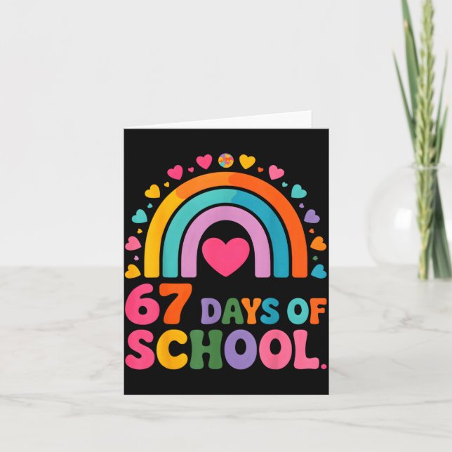 Tarjeta I Survived 67 Days Of School Tie Die Rainbow Lover (Anverso)