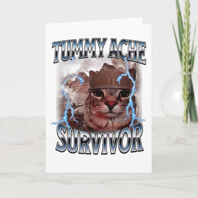 Tarjeta I Survived Today's Tummy Ache Folded Greeting Card (Anverso)