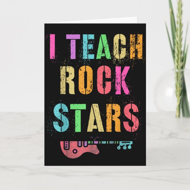 Tarjeta I Teach Rockstars Band Vibes Teacher Rocks My Musi (Anverso)