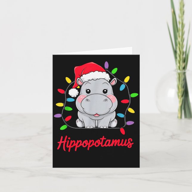 Tarjeta I Want A Hiptamus For Christmas Xmas Hip Lover Fun (Anverso)