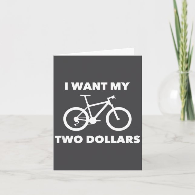 Tarjeta I Want My Two Dollars 2$ Movie Quote Retro 80s Vin (Anverso)