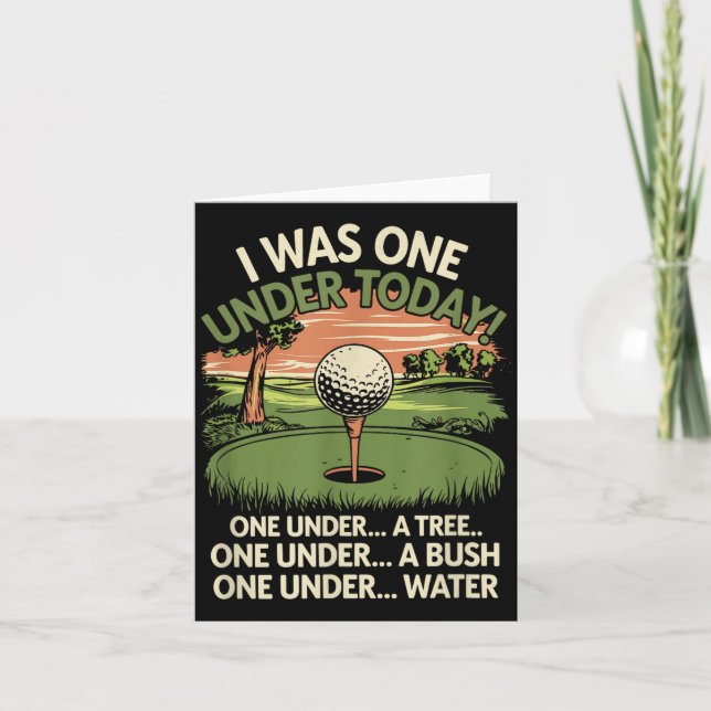 Tarjeta I Was One Under Today Funny Golf Lover Golfer Golf (Anverso)