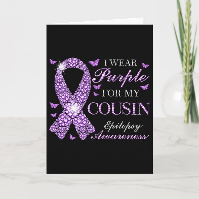 Tarjeta I Wear Purple For My Cousin Epilepsy Awareness Pur (Anverso)