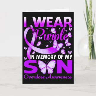 Tarjeta I Wear Purple In Memory For My Son Overdose Awaren